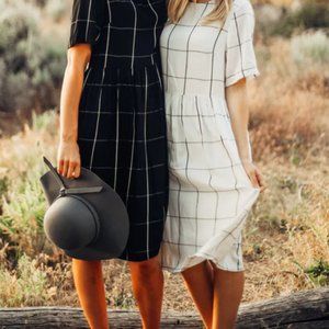 Piper & Scoot Black White Plaid Mini Dress